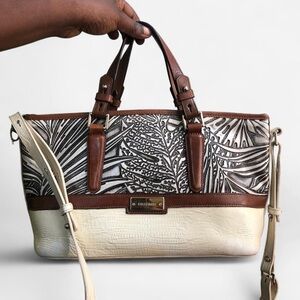 Brahmin Brown and Cream Shoulder Bag